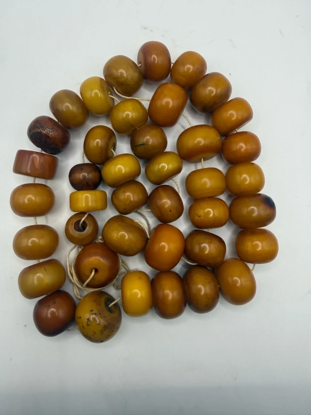 Vintage African Amber Trade Beads Butterscotch Resin Strand 20mm
